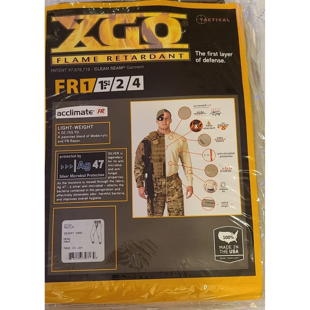 XGO Flame Retardant Men's Size Medium Long John Underpants Made n USA Layers New